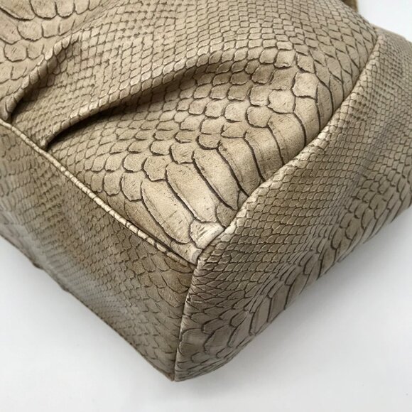 Marc Jacobs Taupe Snake Print Convertible Satchel - Picture 8 of 11